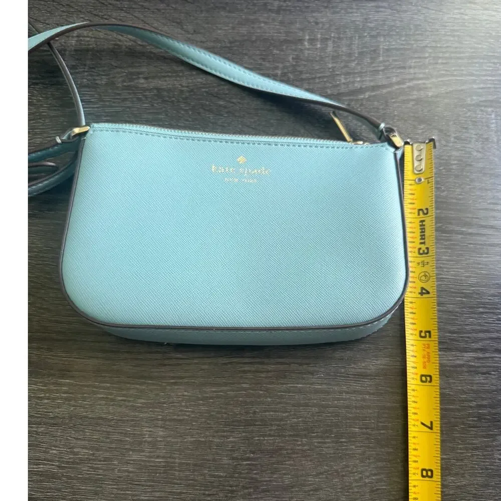 Kate Spade Schuyler Small Crossbody Purse Bag Smoky Blue Gold Tone Hardware
